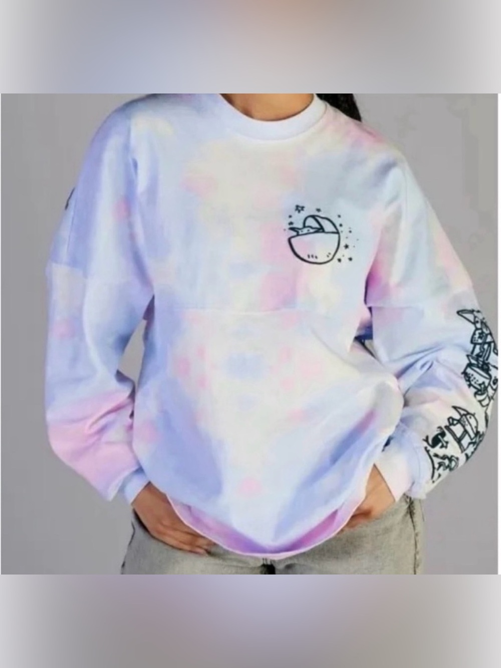 Disney Parks Star Wars Mandalorian Grogu baby yoda Tie Dye Spirit Jersey large